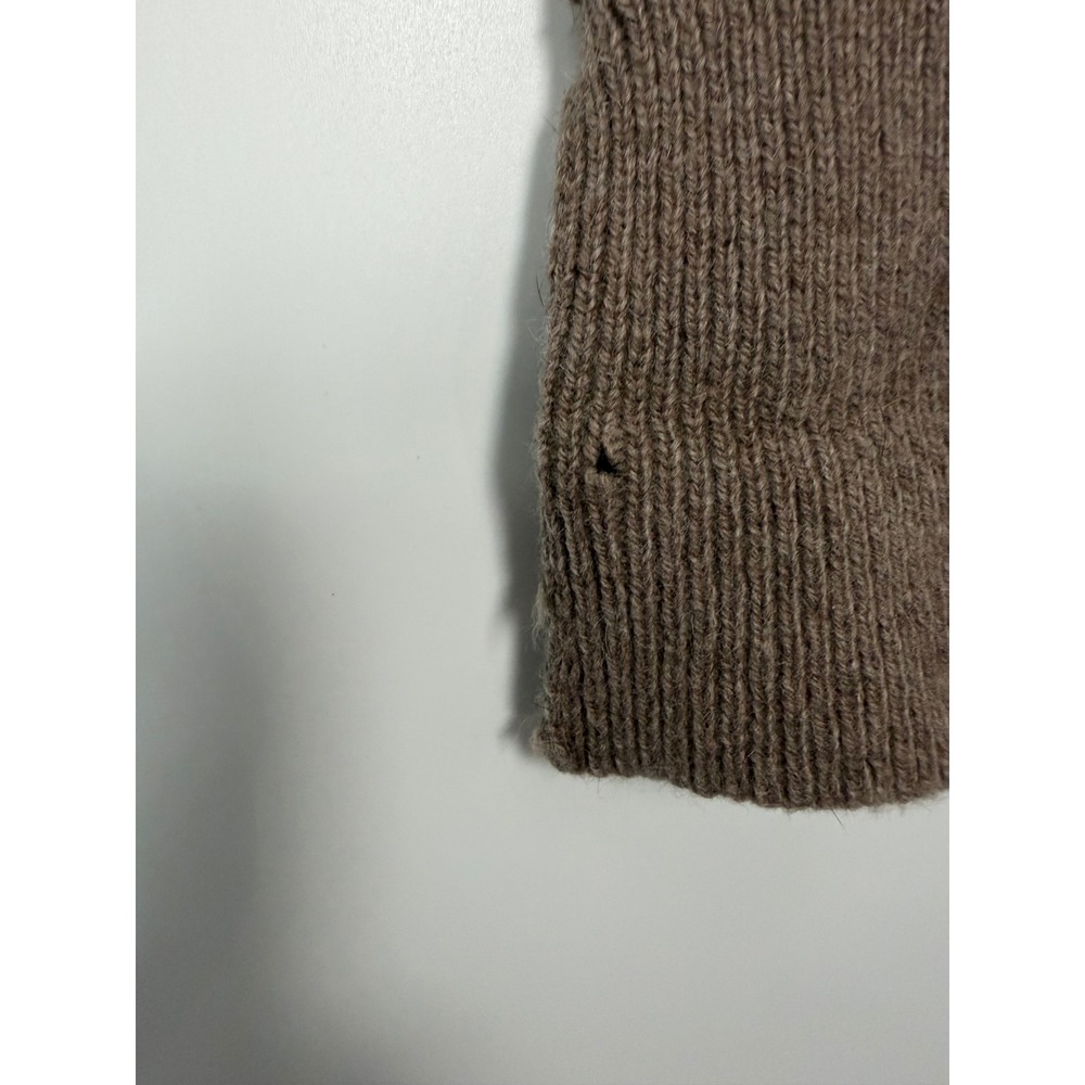L.L.Bean Mink & Merino Wool Cardigan Medium Brown V-Neck Button Quiet Luxury - Picture 8 of 10